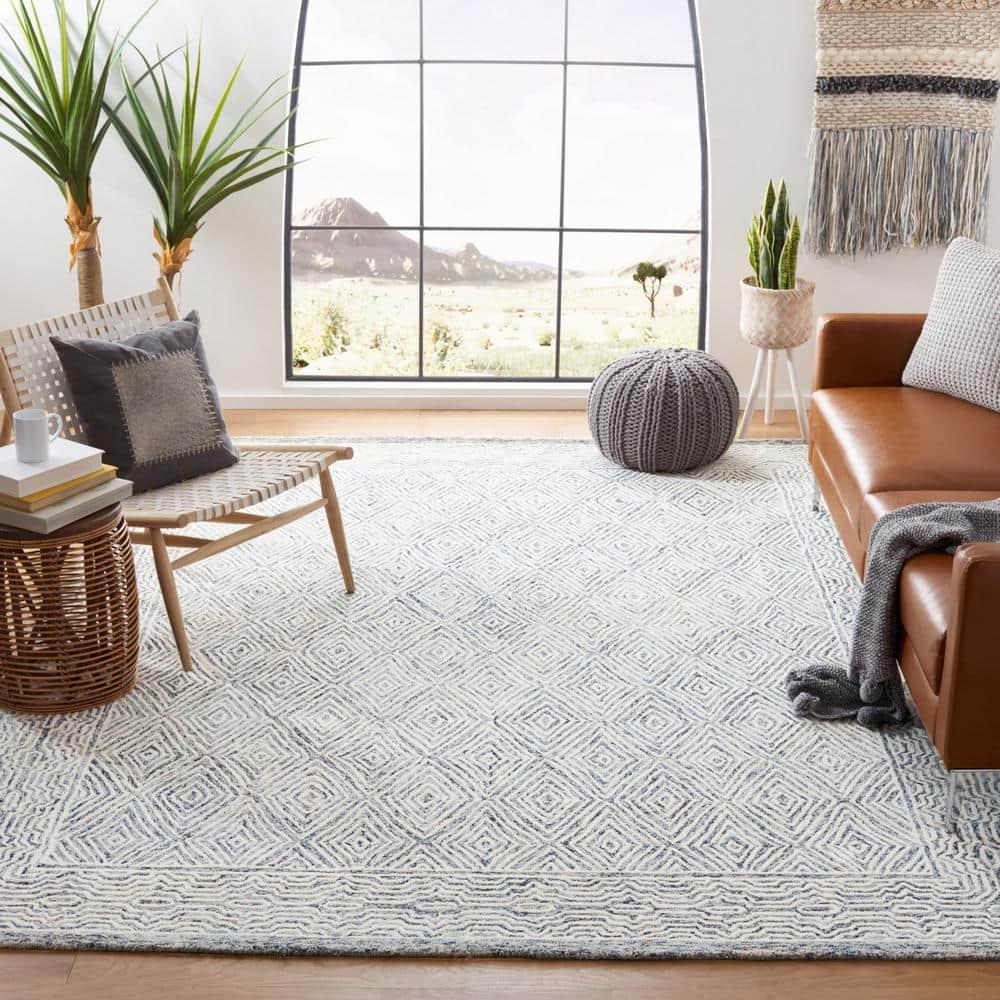 Capri CPR217 Hand Tufted Area Rug - Ivory/Blue - 8'x10' - Safavieh.