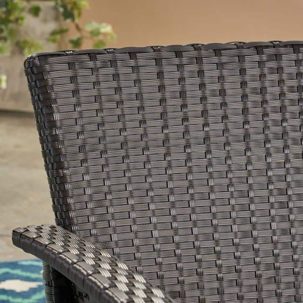Anton Outdoor Wicker Loveseat with Cushion, Brown, Tan