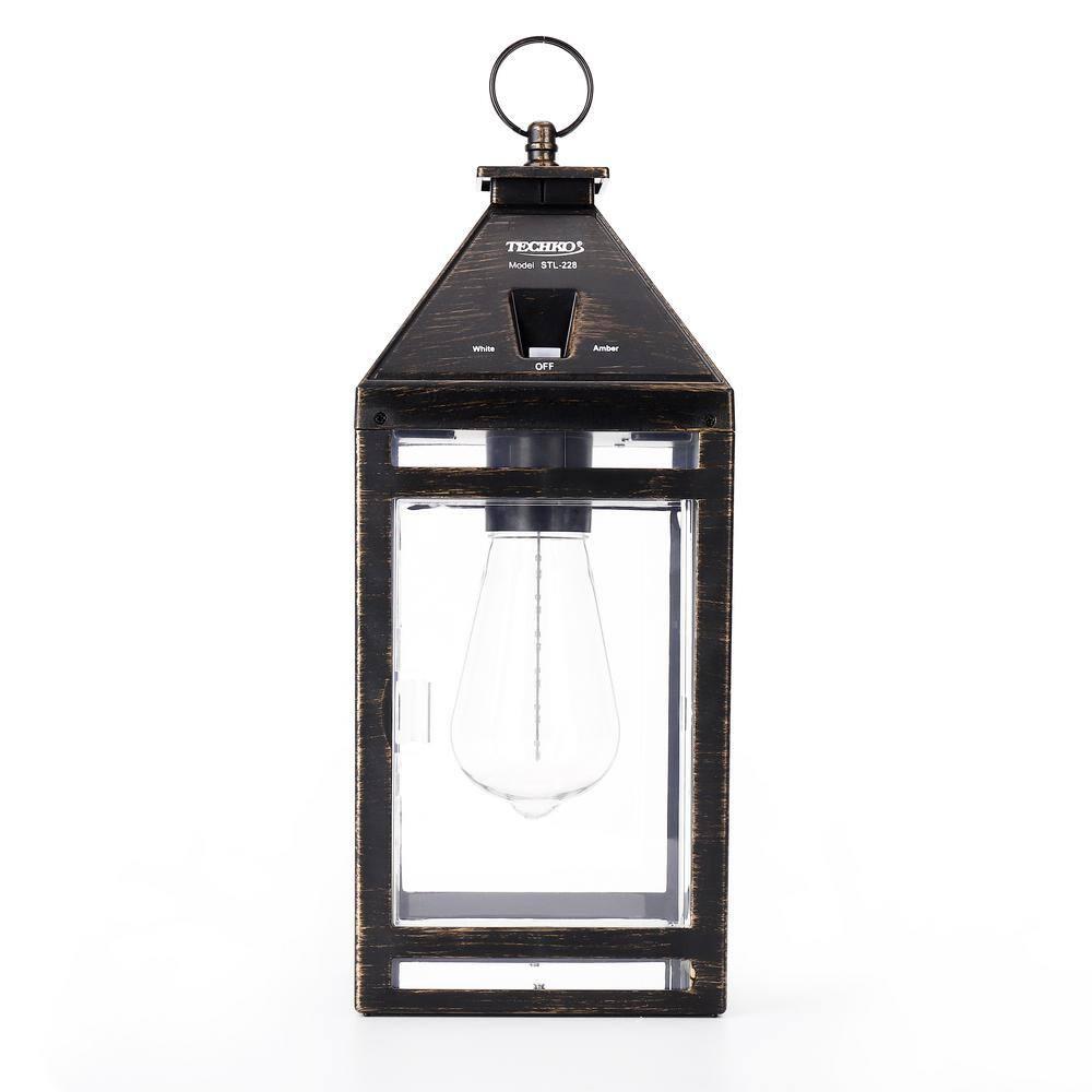 Techko 12.88 Outdoor Vintage Solar LED Lantern with Auto Dawn-to-Dusk Sensor
