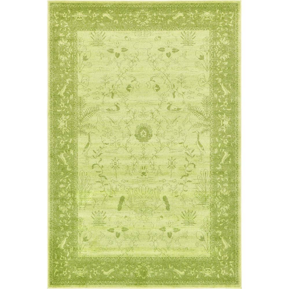 Unique Loom 6' 1 x 9' 0 Light Green La Jolla Floral Area Rug