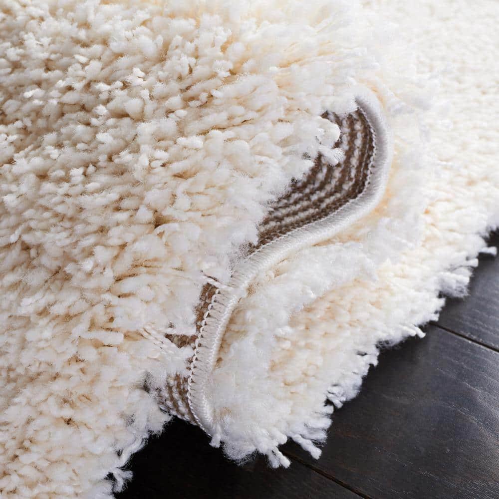 Santa Monica Shag SGN725 Power Loomed Indoor Runner Rug - Ivory - 2'3"x7' - Safavieh