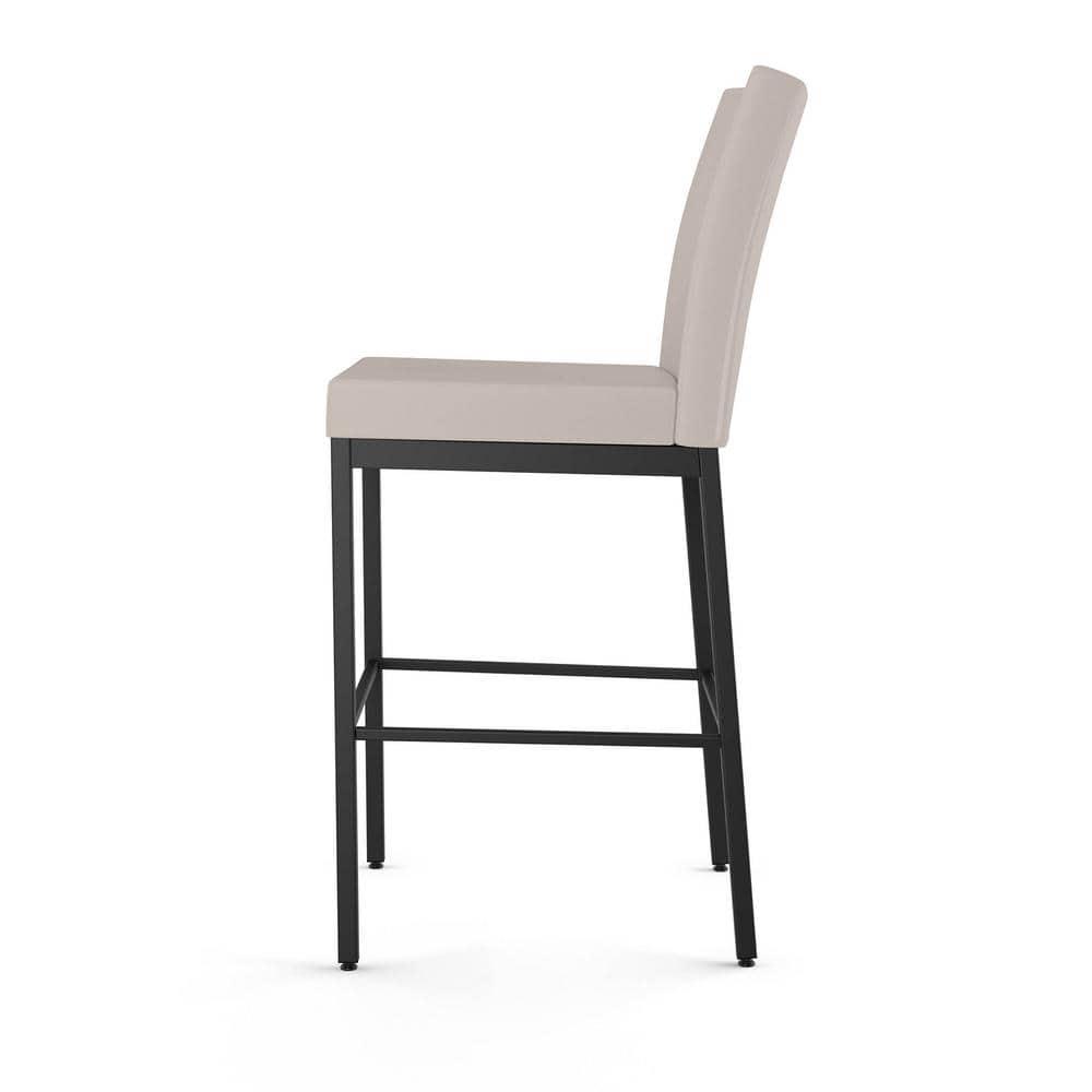 Amisco Perry Plus 26 In. Counter Stool - Cream Faux Leather / Black Metal
