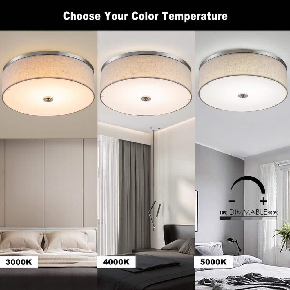 C Cattleya Dimmable 23W Selectable LED Flush Mount Ceiling Light - 15 in.
