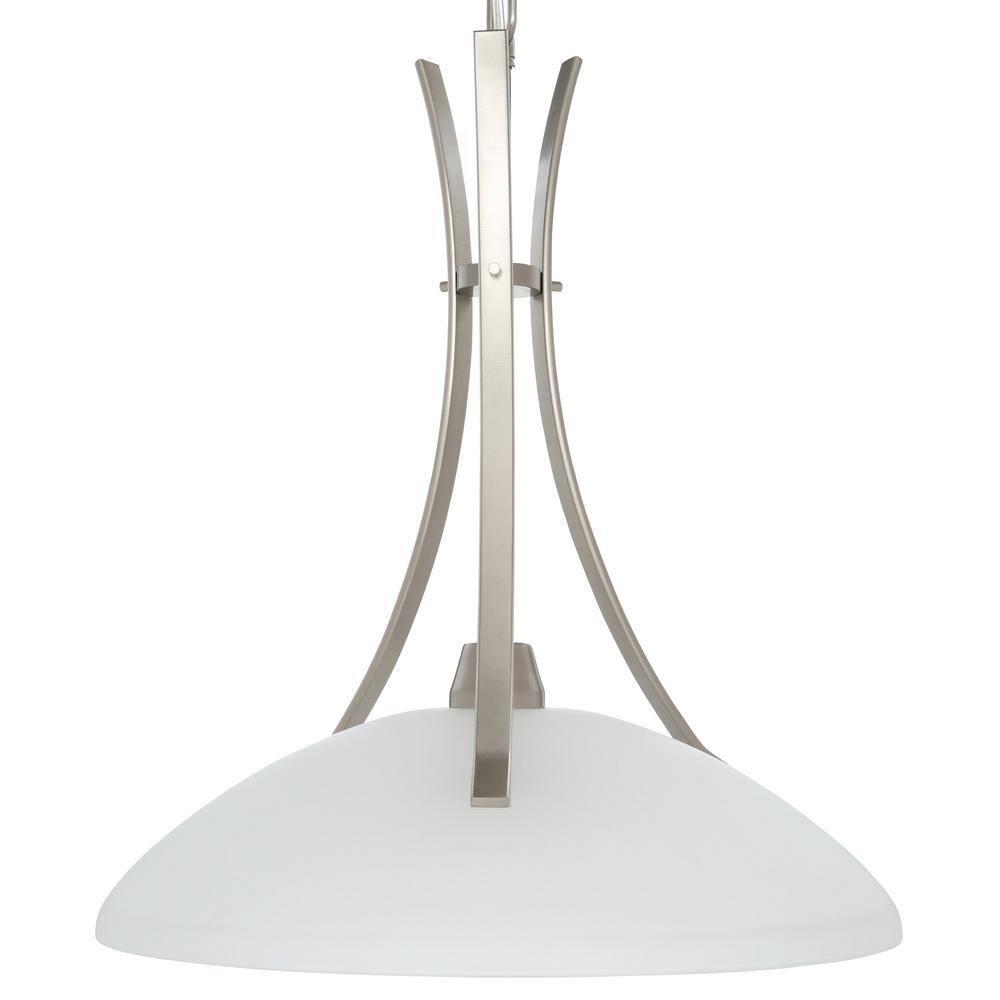 Progress Lighting Wisten 1-Light Pendant, Brushed Nickel, Etched Glass Shade Collection