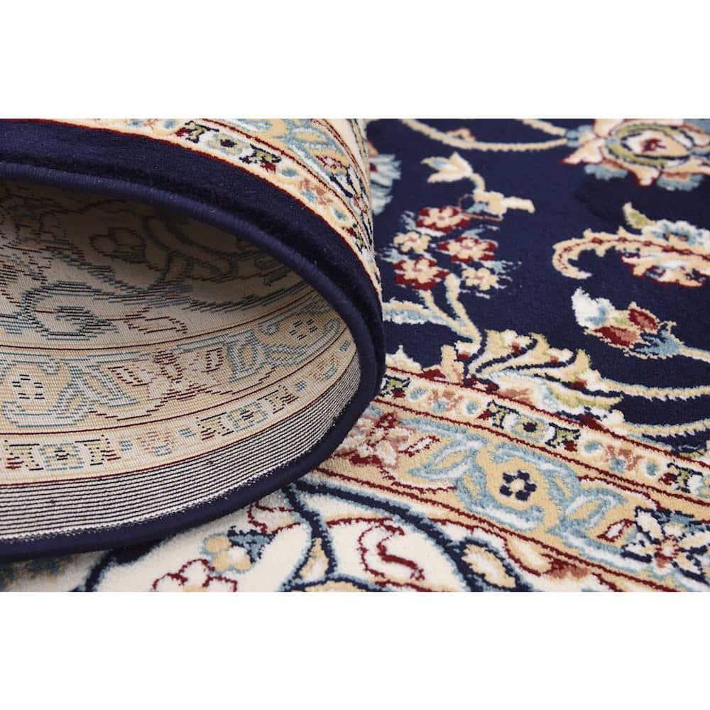 Unique Loom Narenj Collection Area Rug - Leeds (8'  x 10' Rectangle Navy Blue/Beige)