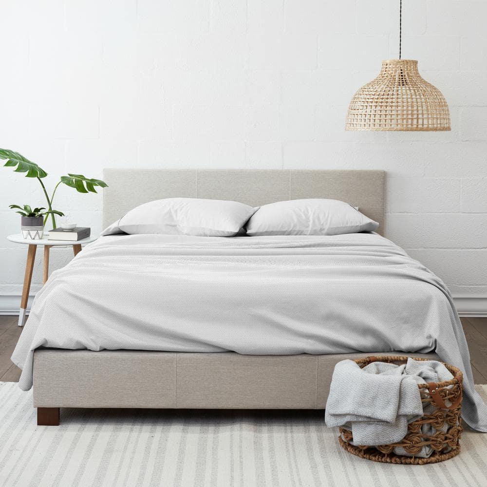 Light Gray Polka Dot Microfiber King Sheet Set with Deep Pockets