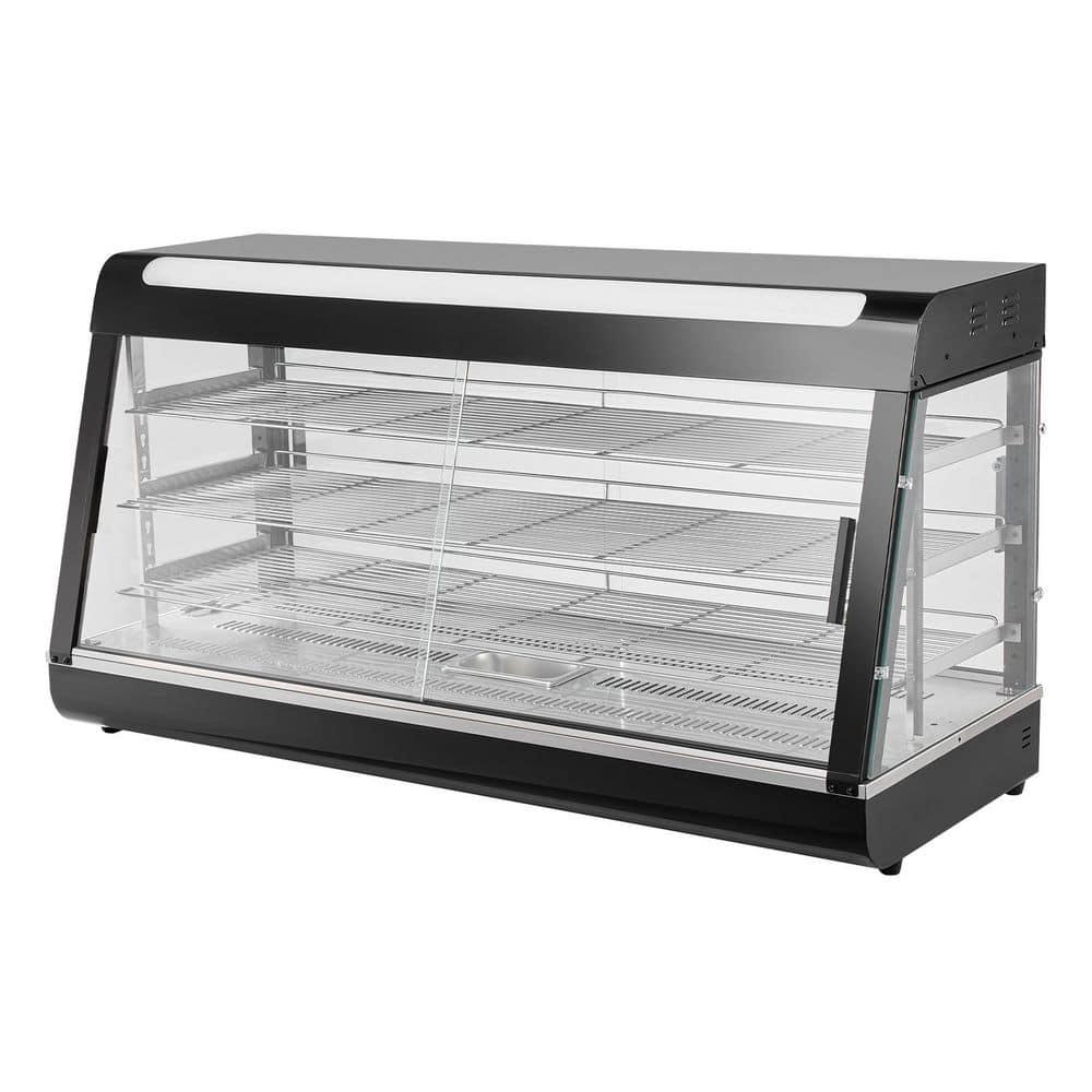 VEVOR 3-Tier Commercial Food Warmer Display, 1500W Food Display Warmer with Light, Adjustable Shelf and Temperature Display, Steam Heating, 180L
