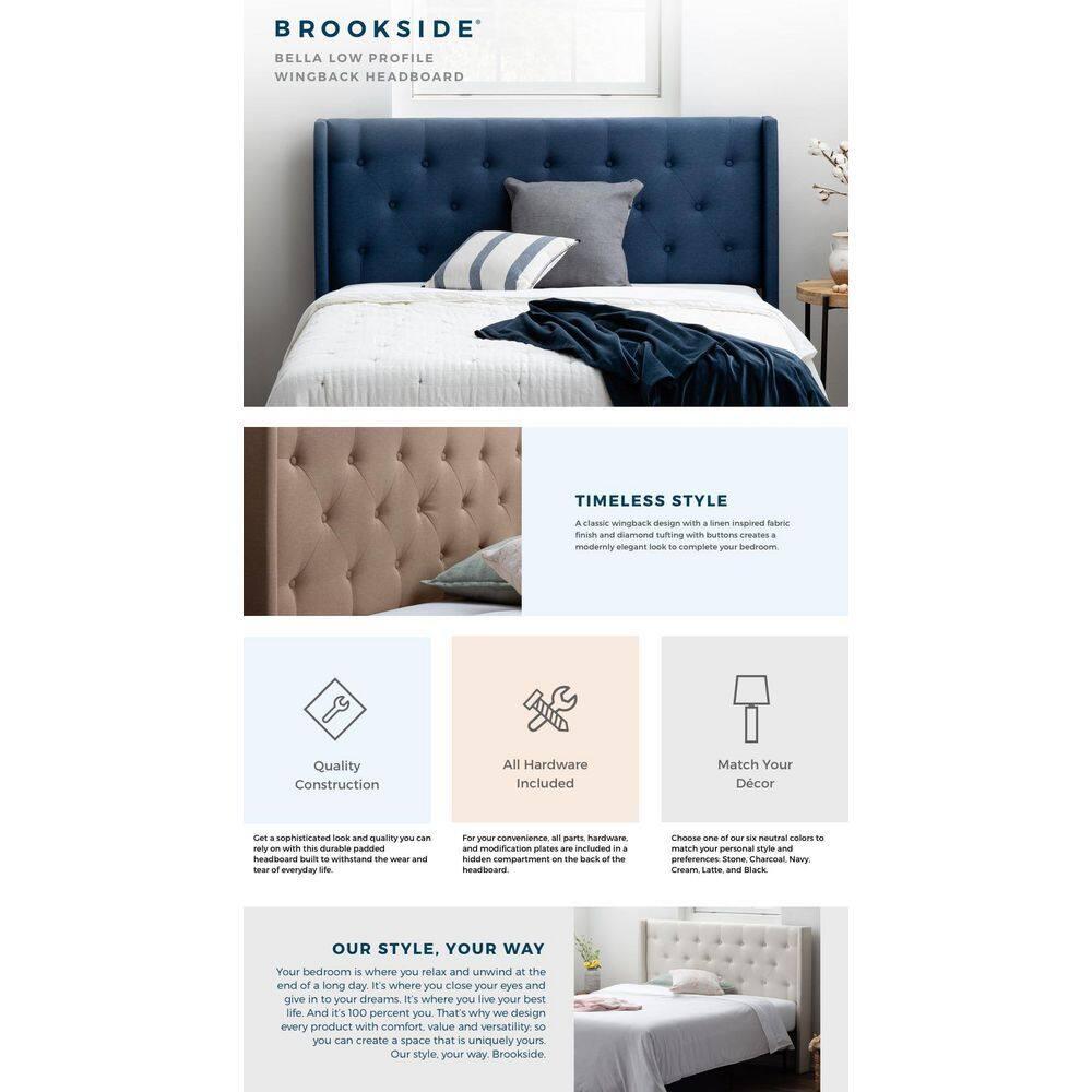 Bella Low Profile Wingback Headboard - Brookside Home