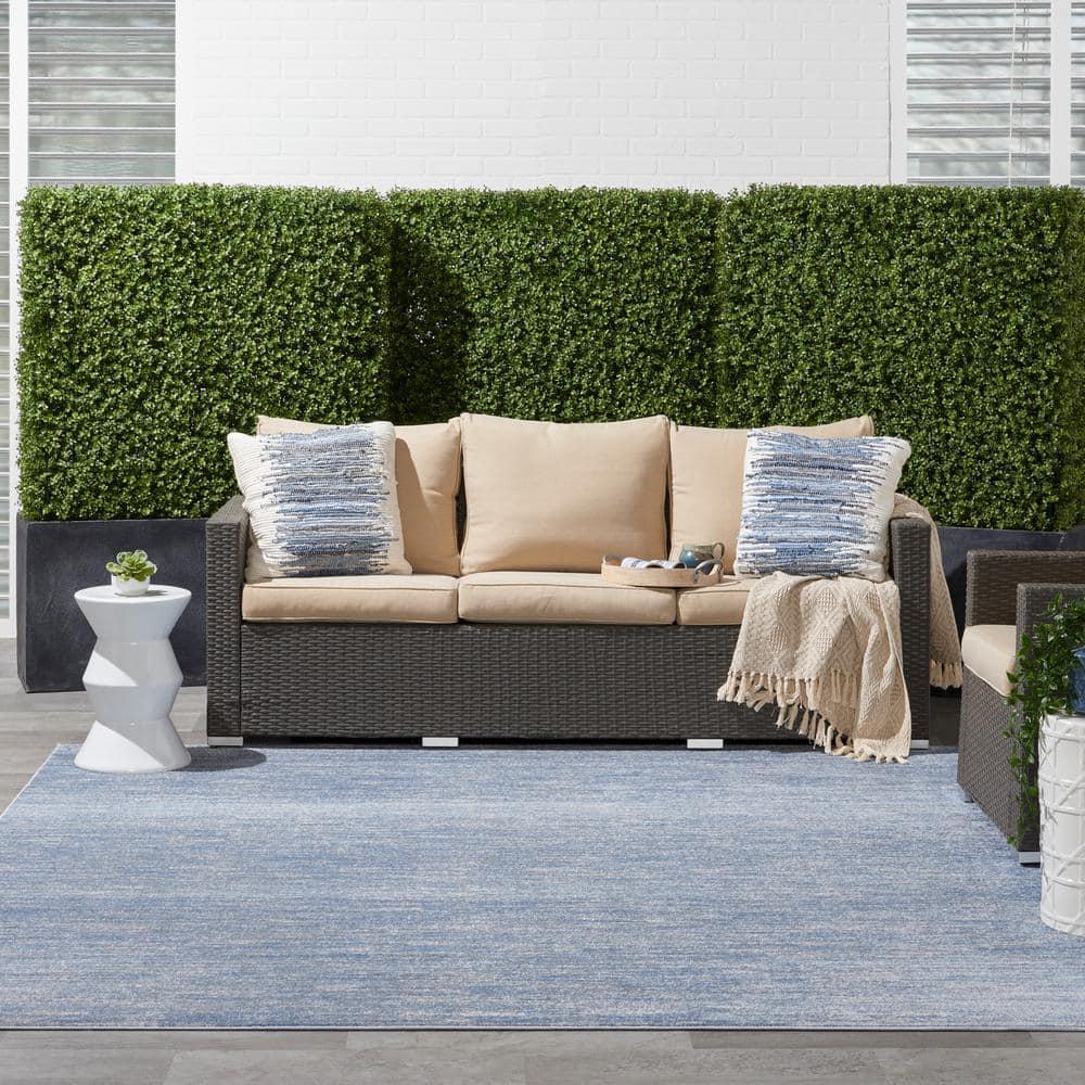 Nourison Nourison Essentials NRE01 Indoor/outdoor Area Rug - Blue/Grey 9' x square