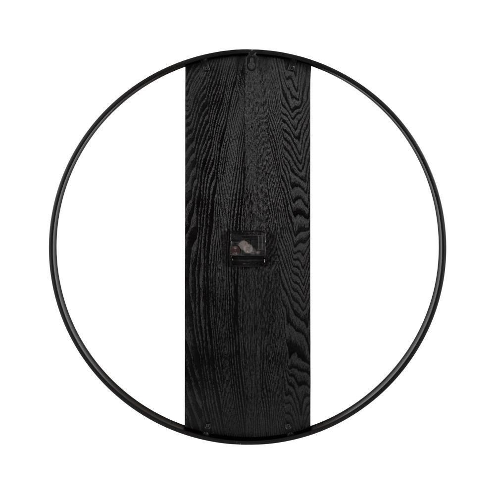 Kate & Laurel All Things Decor 24" Ladd Round Numberless Wall Clock Black