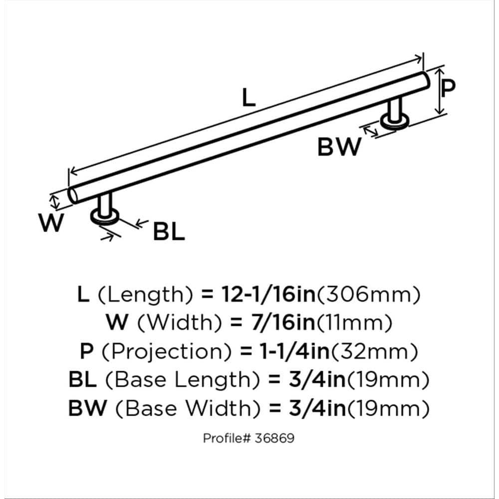 Amerock Radius 10-1/16 inch (256mm) Center-to-Center Oil-Rubbed Bronze Cabinet Pull