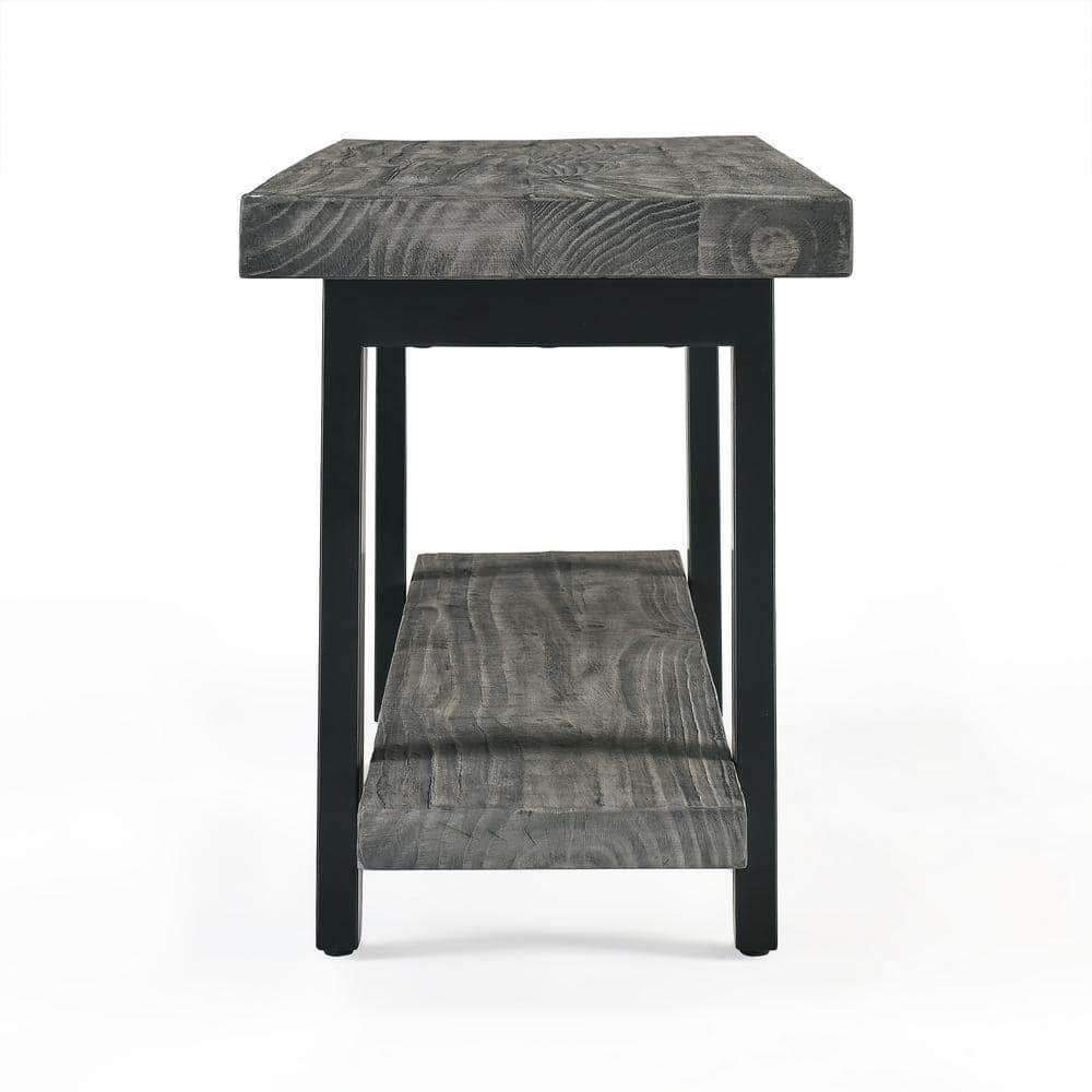 Pomona Metal and Reclaimed Wood Bench Slate Gray - Alaterre Furniture