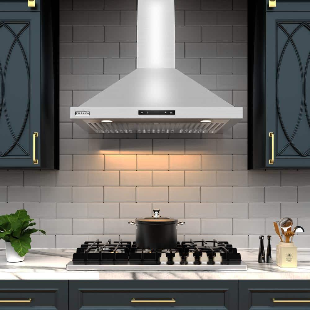 Empava Empava 36" Metal 380 CFM Convertible Wall Range Hood with Baffle Filter