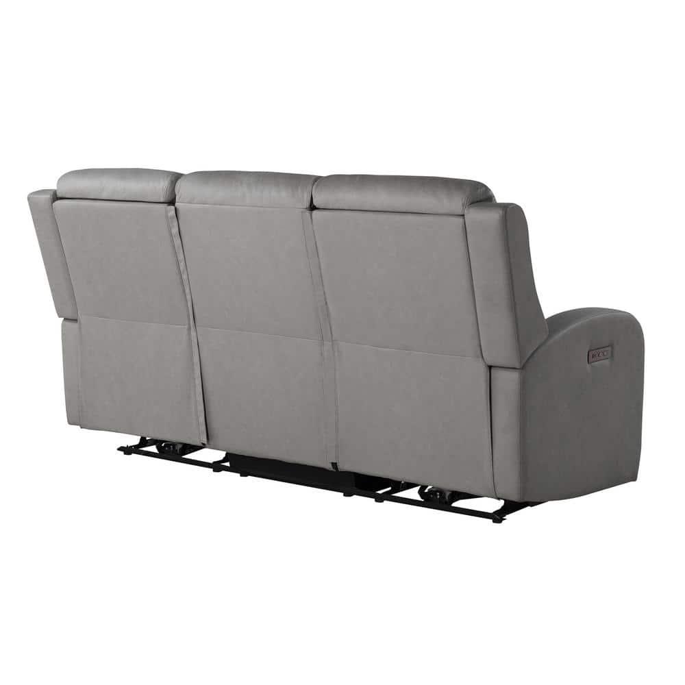 Relax-A-Lounger Alpine Power Recliner Sofa Gray Vegan Leather