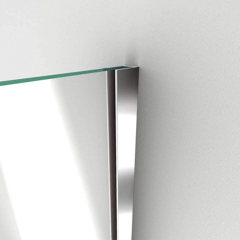 Unidoor-X 55.5" W x 72" H Frameless Shower Door with Fixed Panel
