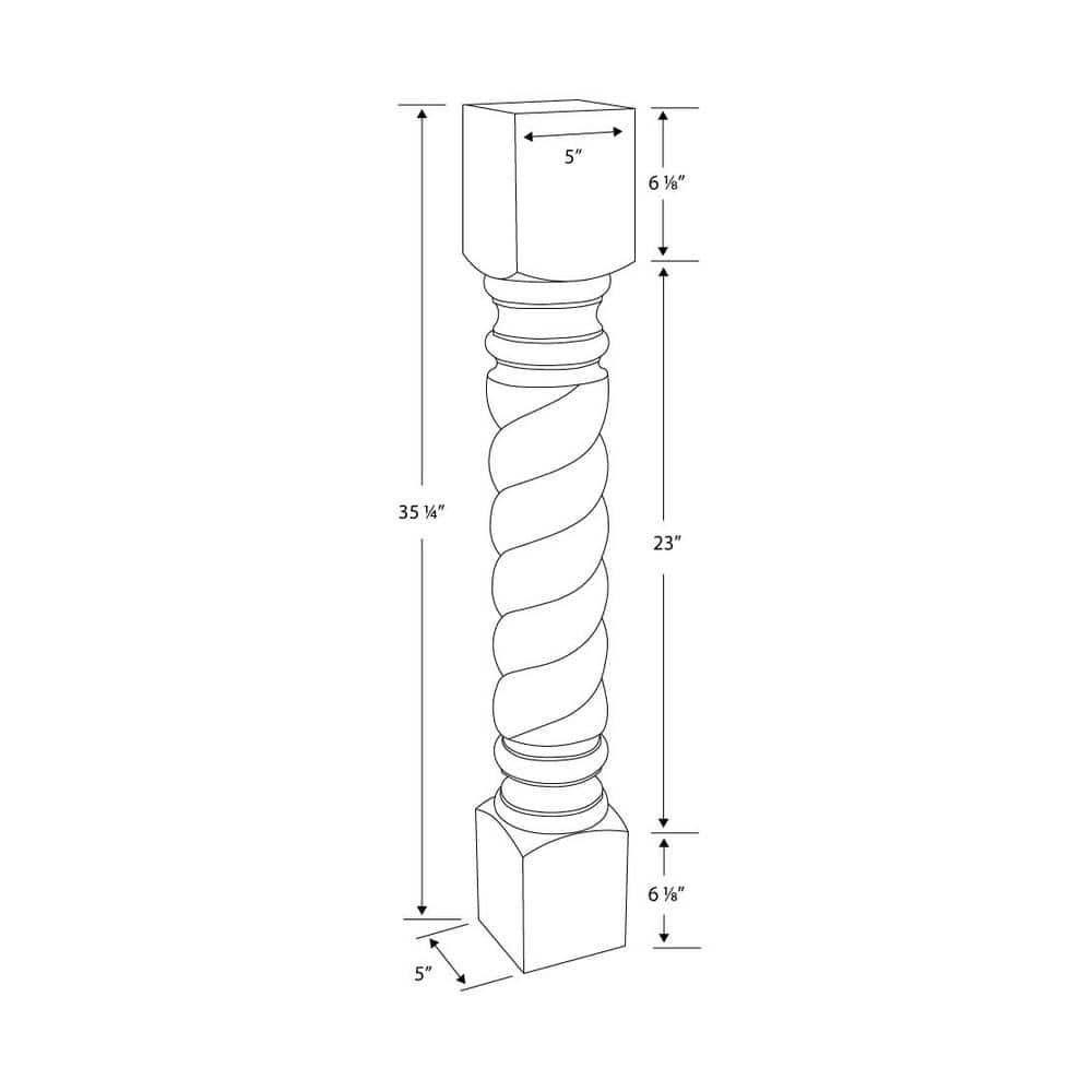 Architectural Products by Outwater L.L.C. 35-1/4" High Corner Post Island Legs