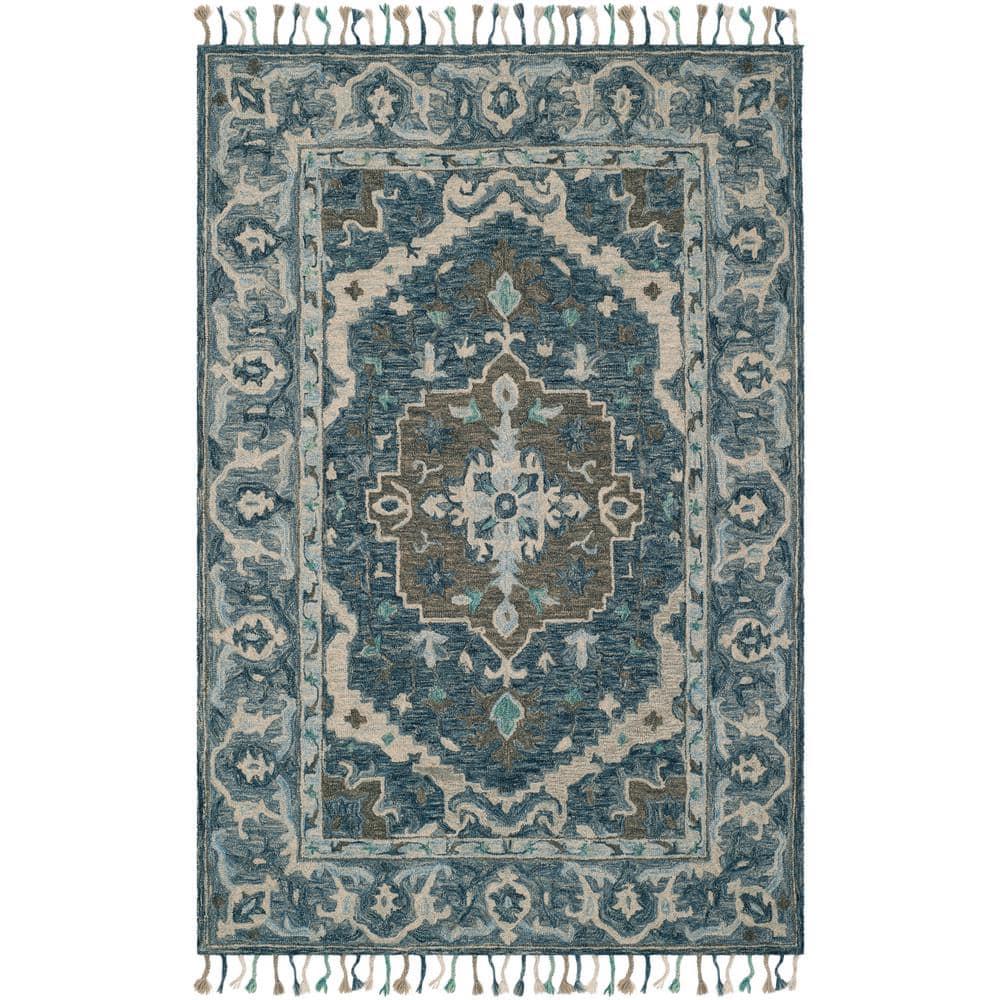 Aspen APN230 Hand Tufted Indoor Area Rug - Dark Blue/Grey - 9'x12' - Safavieh