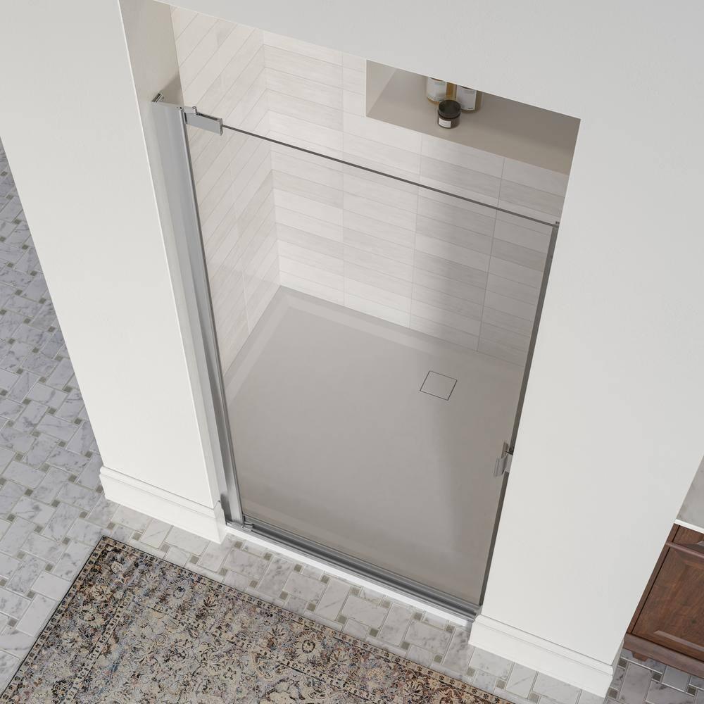 Armon 32.75" W x 66" H Pivot Semi-Frameless Shower Door