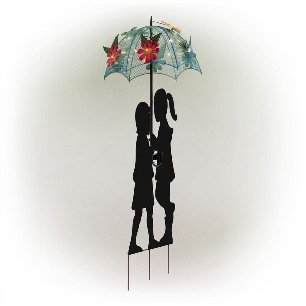 Winston Porter Gertrude Solar Girl and Boy Silhouette Garden Stake & Reviews | Wayfair