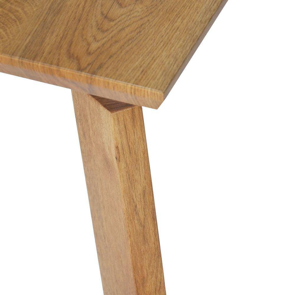 Rectangular Wooden Coffee Table with Block Legs, Natural Brown