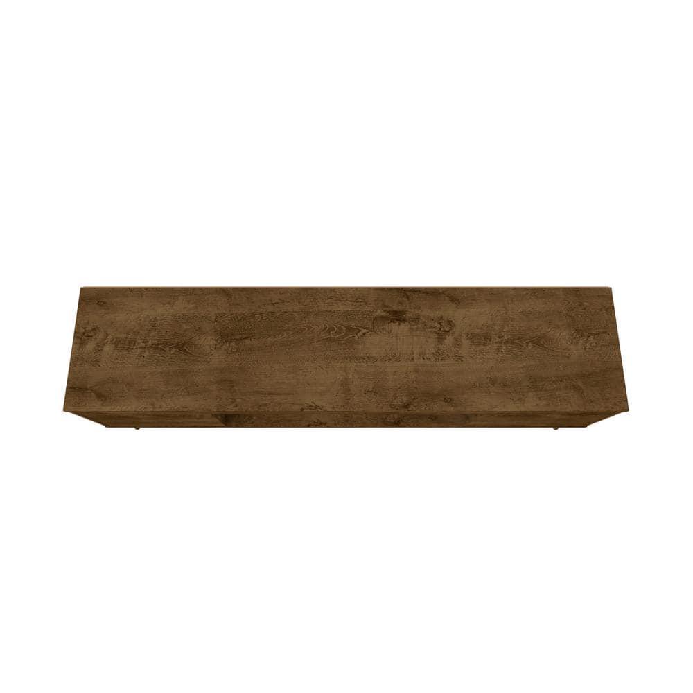 Bradley TV Stand for TVs up to 60" Rustic Brown - Manhattan Comfort: Mid-Century Modern Entertainment Center