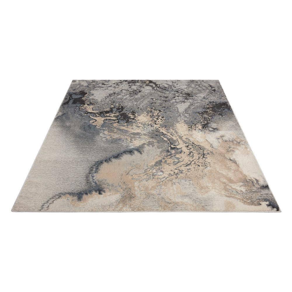 Nourison Maxell Modern Abstract Indoor Area Rug Grey 9'3" x 12'9"