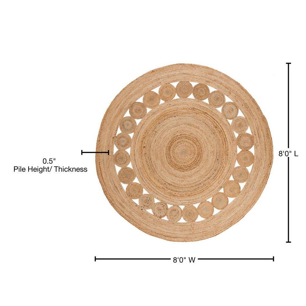 Natural Fiber NF364 Hand Woven Area Rug - Natural - 8' round - Safavieh.