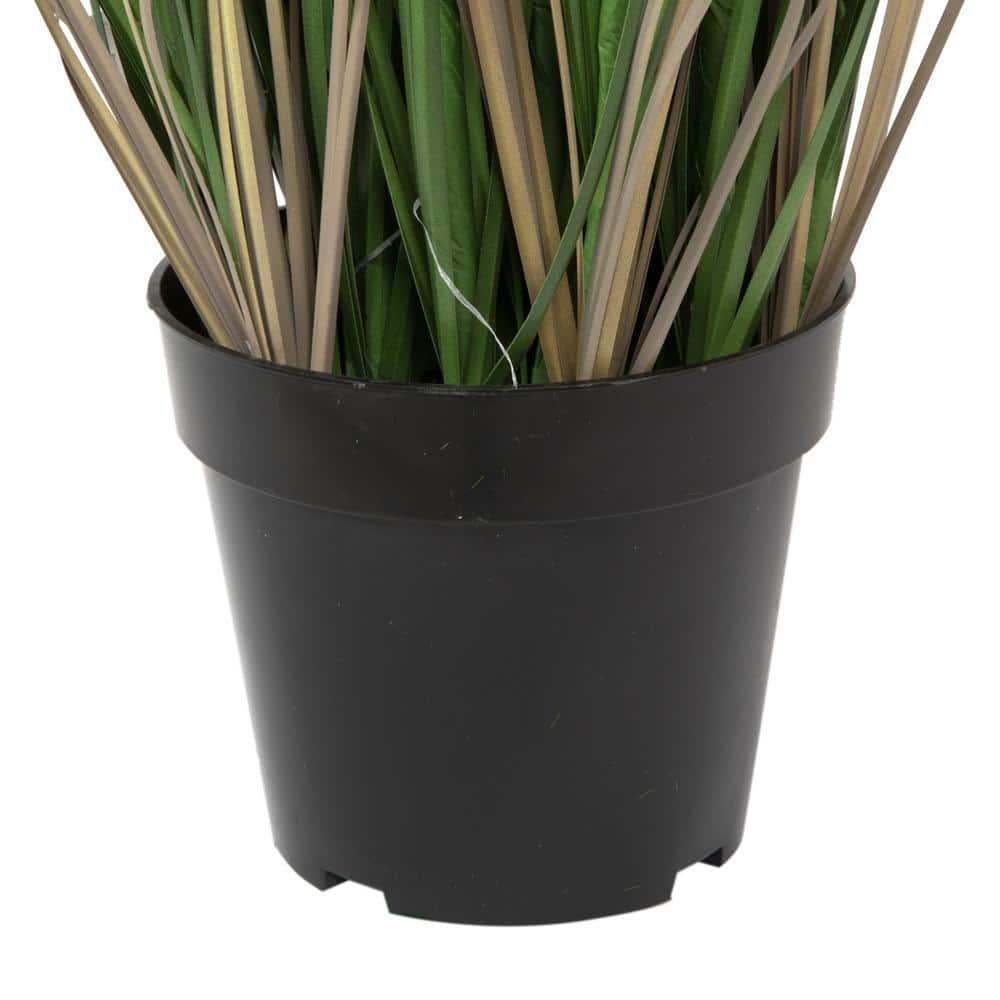 Vickerman 48" Artificial Potted Green Curled Grass. In a 6"Lx6"Wx5"H base.