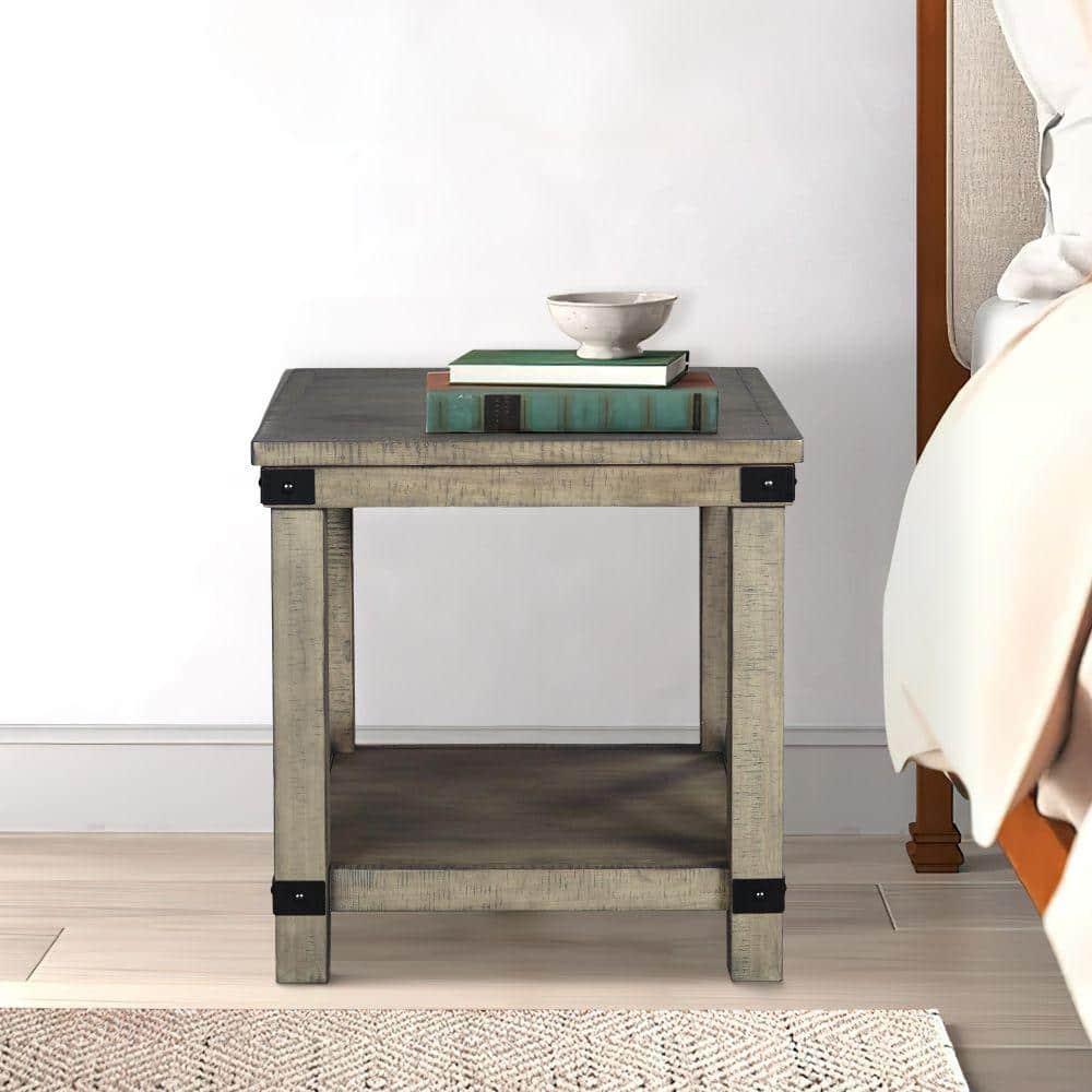 Bowery Hill Modern / Contemporary Engineered Wood End Table in Gray