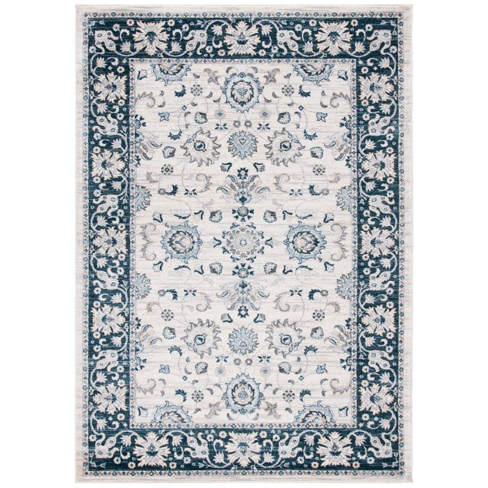 Isabella ISA940 Power Loomed Area Rug - Cream/Navy - 5'3"x7'6" - Safavieh.