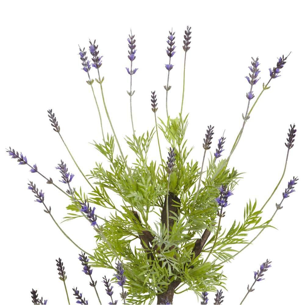 Nearly Natural 4-ft Lavender Topiary Silk Tree