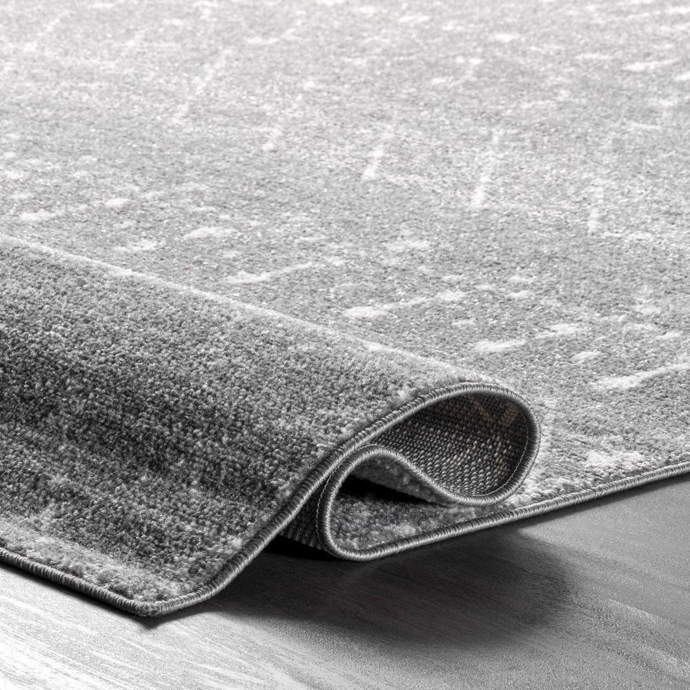 Handmade Dark Grey Geometric Oval 5' x 7' Synthetic Rug