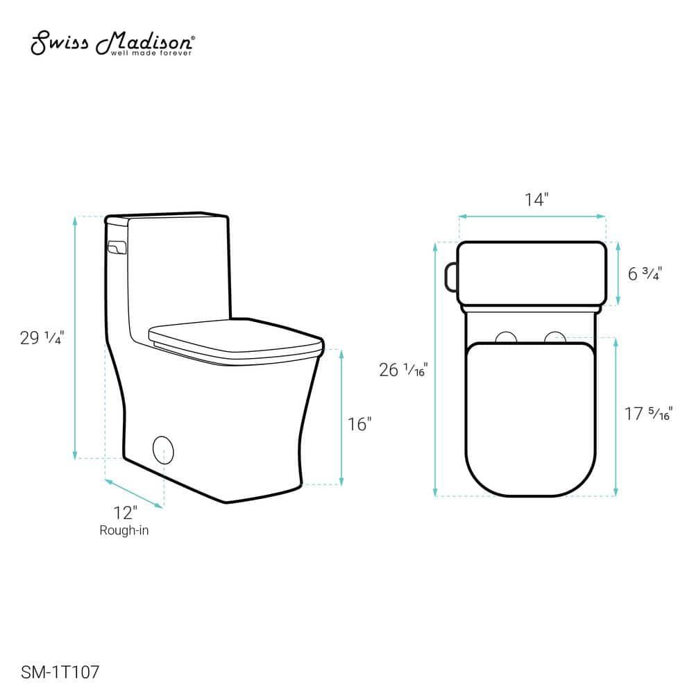 Concorde One-Piece Square Toilet Dual-Flush 1.1/1.6 gpf