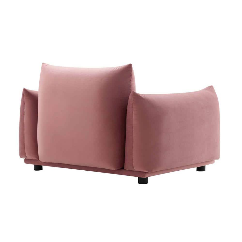 Modway Copious Performance Velvet Armchair in Dusty Rose