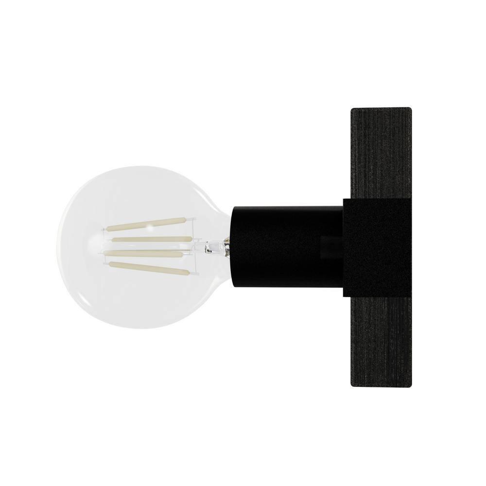 Hunter Fan Donelson Natural Black Iron and Dark Ash Sconce Wall Light Fixture: ETL Listed, Dimmable, Metal Body