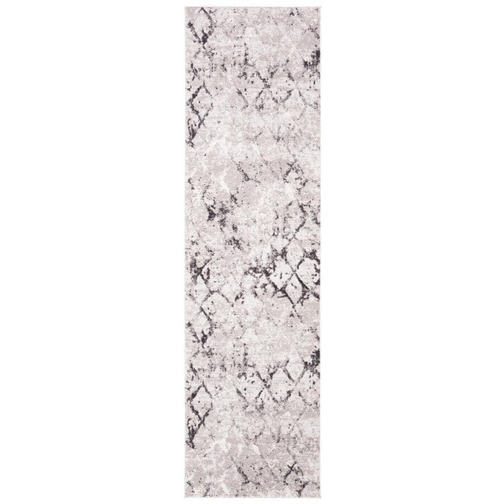 Amelia ALA783 Power Loomed Runner Rug  - Grey/Light Grey - 2'2"x18' - Safavieh.
