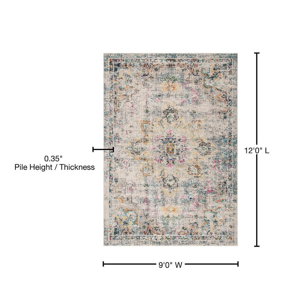 Madison MAD473 Power Loomed Indoor Area Rug - Grey/Gold - 9'x12' - Safavieh