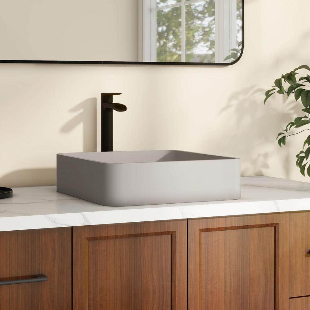 CASAINC CASAINC Maple 15.35'' Concrete Square Bathroom Sink CA-VS1020-TC