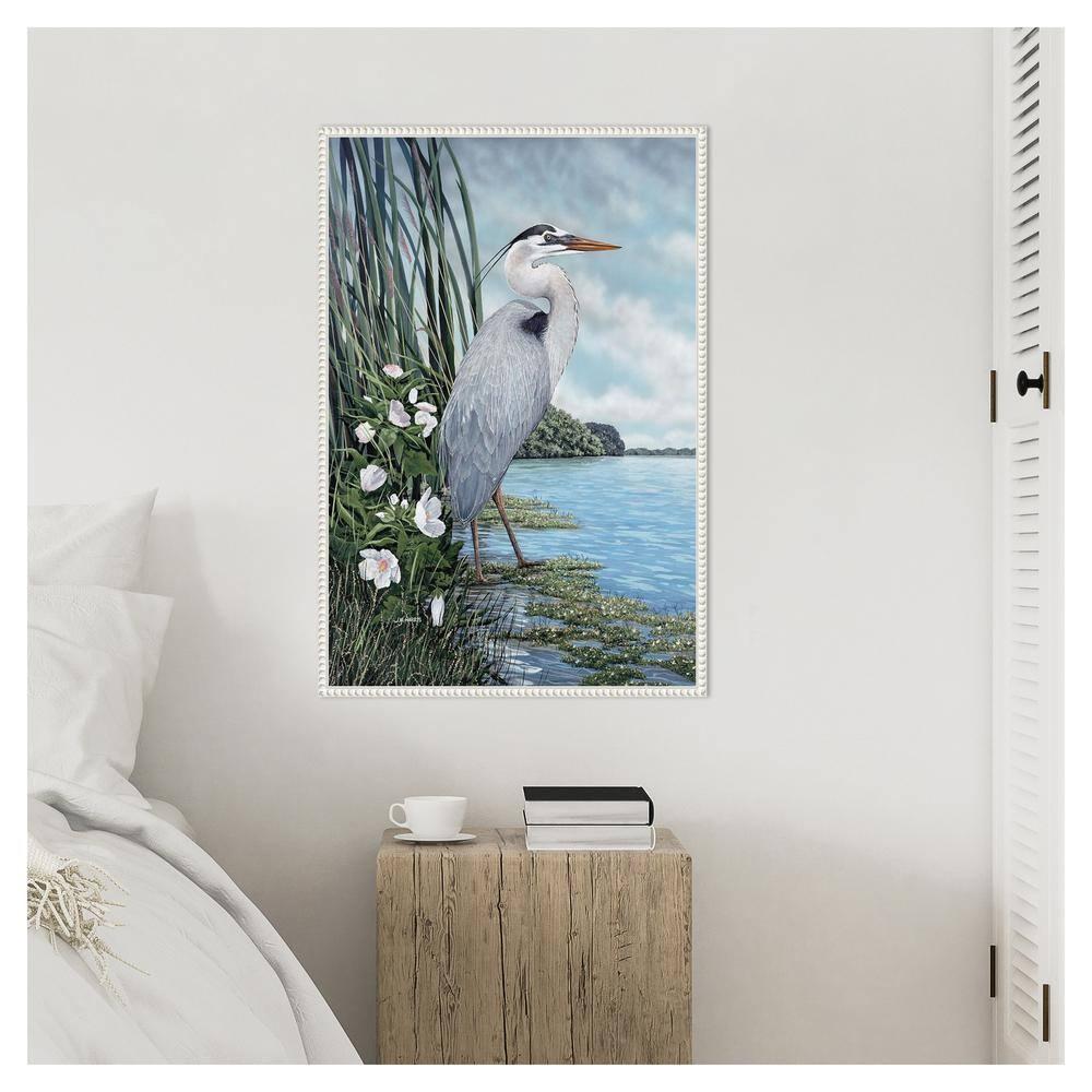 Amanti Art Great Blue Heron by James Harris Canvas Wall Art Print Framed 23 x 33-in.
