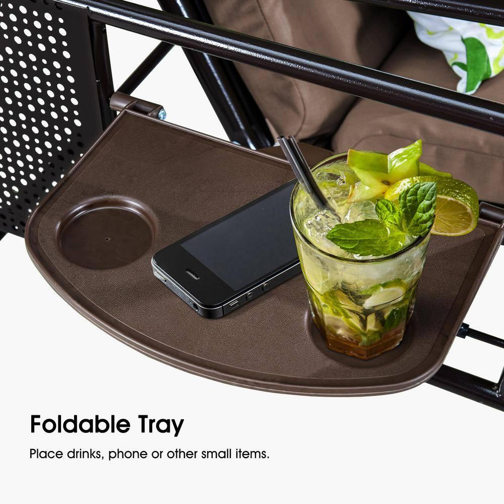 PURPLE LEAF 3-Seat Deluxe Outdoor Patio Porch Swing with Weather Resistant Steel Frame, Adjustable Tilt Canopy, Cushions and Pillow Included, Beige