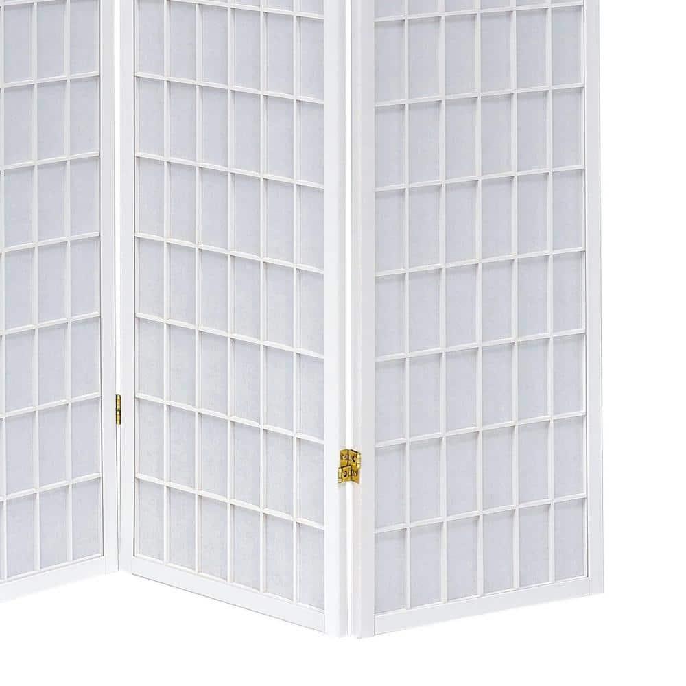 Contemporary White Pine Four Panel Folding Screen