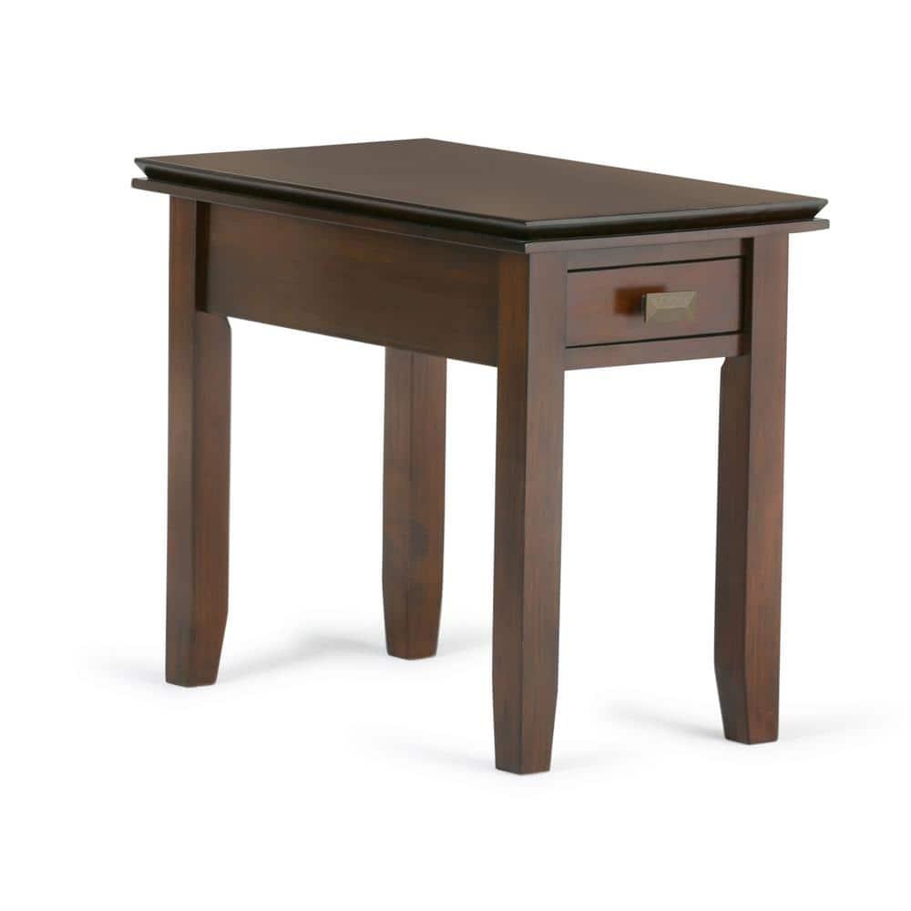 Simpli Home Artisan Solid Wood Transitional Narrow Side Table with Drawer