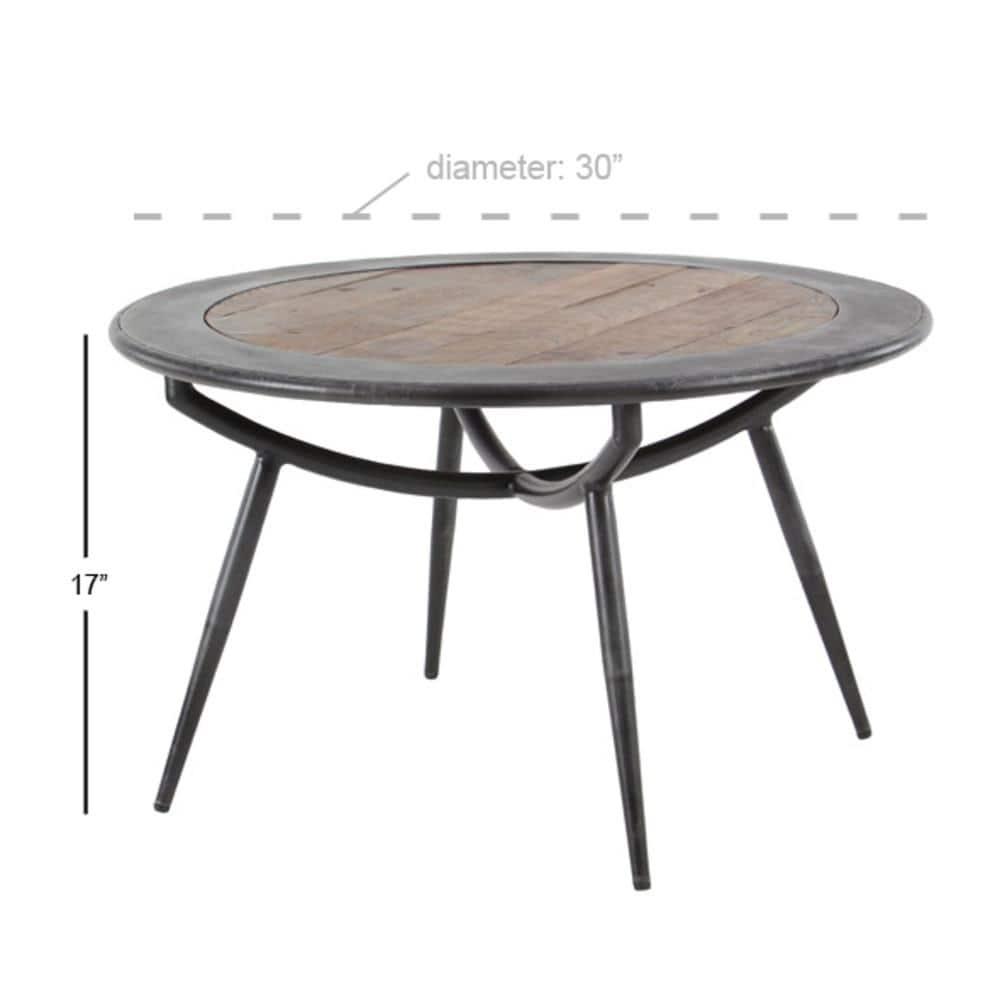 Wood and Iron Coffee Table Gray - Olivia & May: Mid-Century Modern, Oil Rubbed Finish, Tapered Legs