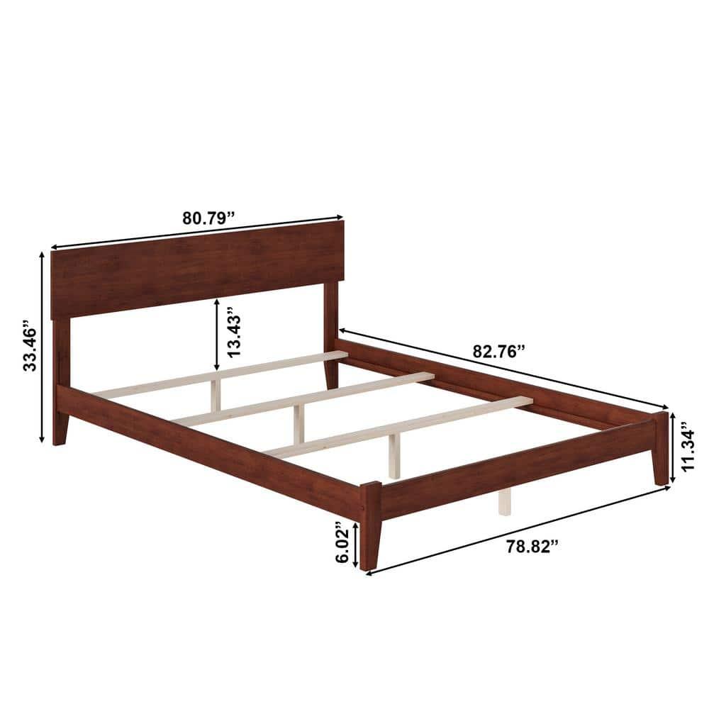 AFI Furnishings Orlando King Traditional Bed with Open Footboard and Turbo Charger in Walnut