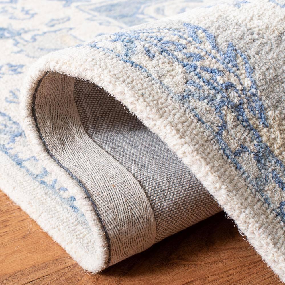 Micro-Loop MLP503 Hand Tufted Indoor Area Rug - Ivory/Blue - 4'x6'- Safavieh