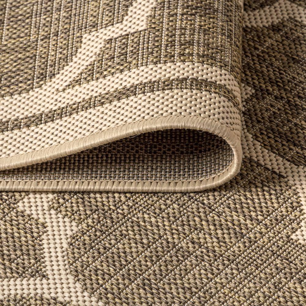 4'x6' Trebol Moroccan Trellis Textured Weave Indoor/Outdoor Area Rug, Brown/Beige - JONATHAN Y