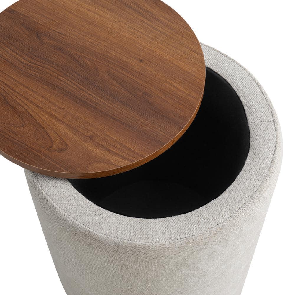 Studio Living Auckland Modern Nesting Storage Ottoman 2-Piece Set, Linen Fabric