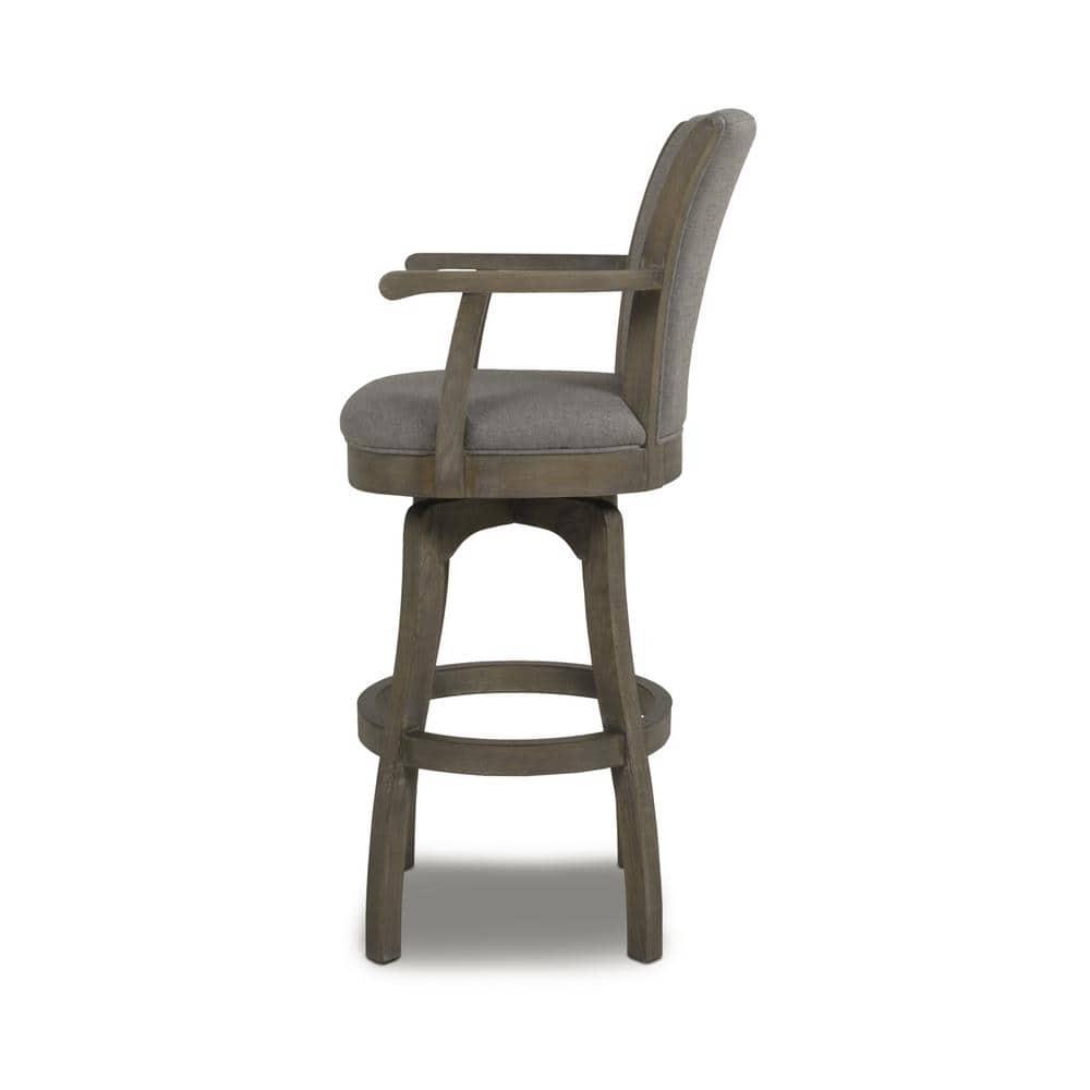 Jennifer Taylor Home Williams 31" Swivel Bar Stool with Armrests Heathered Grey