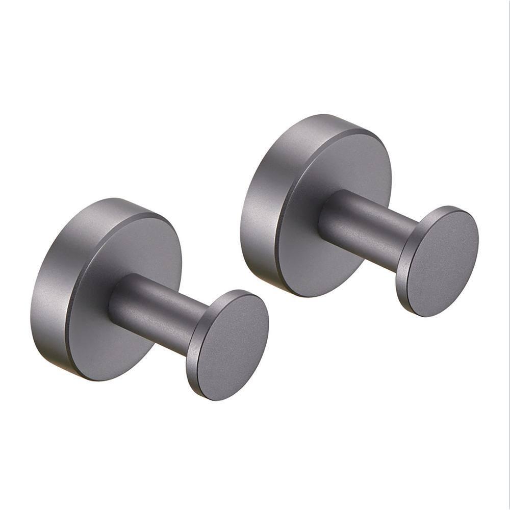 Hermitage Bath HB-TH2-GY Redolent 2 Pack Knob Robe/Towel Hook Withscrews In Grey