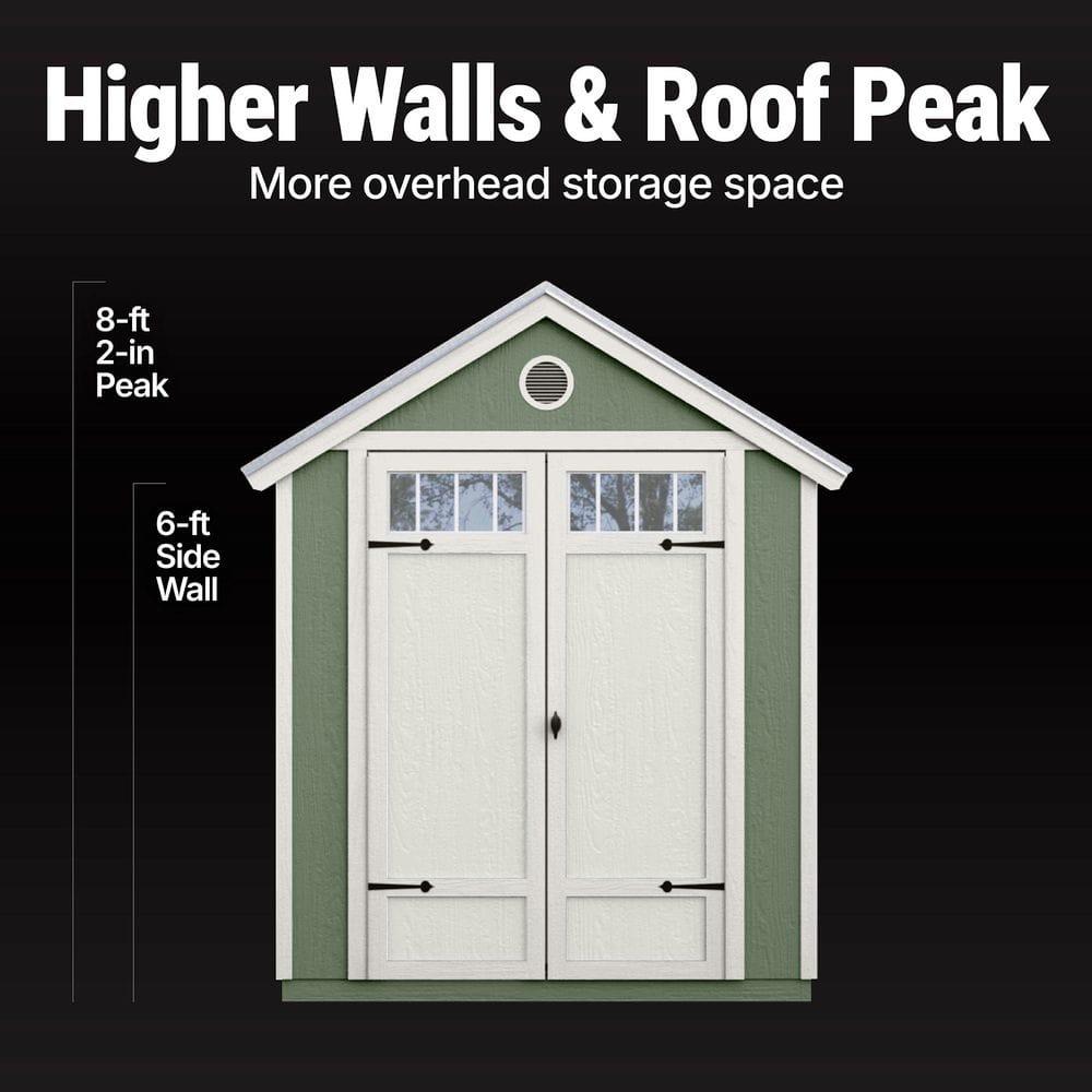 Handy Home Garden 6 ft. W x 8 ft. D Wood Storage Shed with Floor